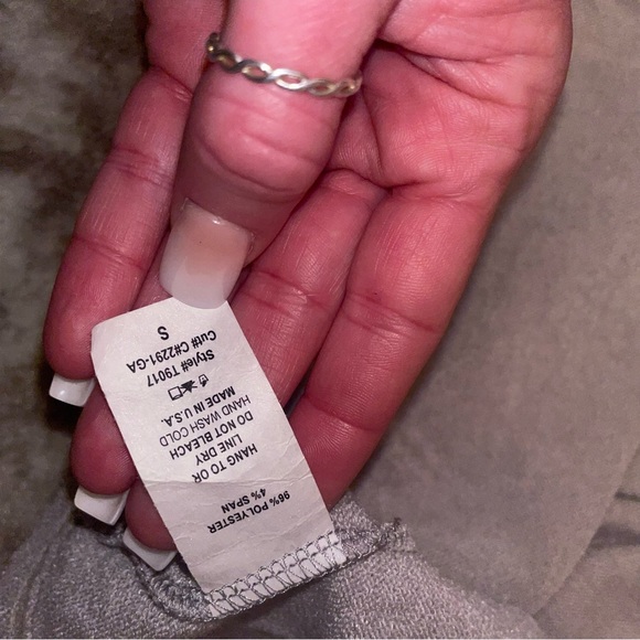 Rae Mode Cowl neck, hi-low hem line light weight top turtleneck oatmeal SZ SM - Picture 9 of 11